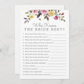 Gewoon  wie weet haar beste douche spel Kaart (Voorkant / Achterkant)