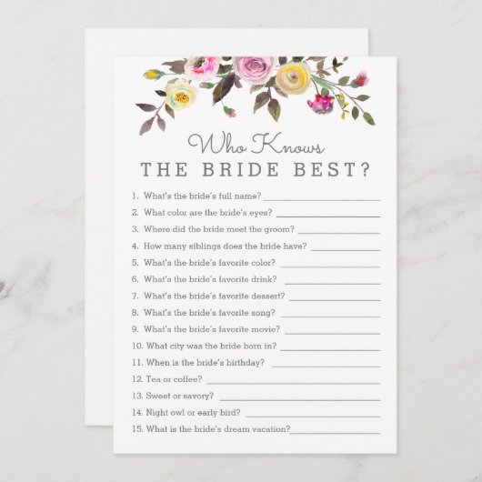 Gewoon  wie weet haar beste douche spel Kaart (Voorkant / Achterkant)