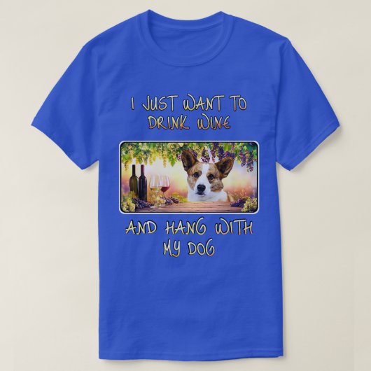 Gewoon wijn willen drinken & rondhangen met cardig t-shirt (Design voorkant)