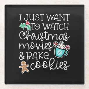 Gewoon wil kijken Kerstmis Films Bake Cook Gift Glazen Onderzetter