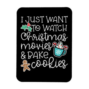 Gewoon wil kijken Kerstmis Films Bake Cook Gift Magneet