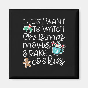 Gewoon wil kijken Kerstmis Films Bake Cook Gift Magneet