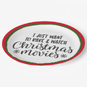 Gewoon willen bakken & kijken Kerstmis films Papieren Bordje (Gekanteld)