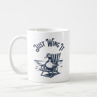 Gewoon Wing It, Duck op een strandstoel Vibes Koffiemok
