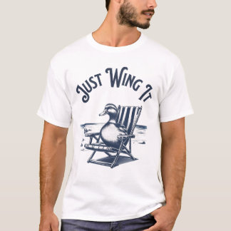 Gewoon Wing It, Duck op een strandstoel Vibes T-shirt