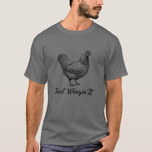 Gewoon wingin het mooie kip t-shirt (Voorkant)