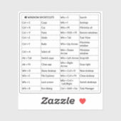 Gewoon wit 25 Geselecteerde Windows-sneltoetsen Sticker (Vel)