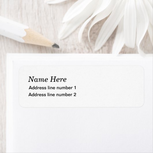 Gewoon wit adreslabel etiket (Insitu)