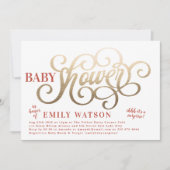 Gewoon wit Baby shower van goudolie, Rustisch land Kaart (Voorkant)