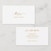 Gewoon wit beige bruin bloemig visitekaartje (Voorkant / Achterkant)