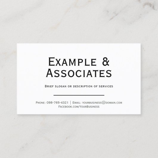 Gewoon wit eenvoudige Afspraakkaart Visitekaartje (Achterkant)