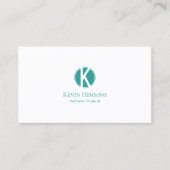 Gewoon wit en Blauwgroen met Monogram Professional Visitekaartje (Voorkant)