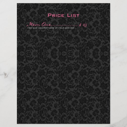 Gewoon wit en zwart Floral Damaskers Flyer (Voorkant)