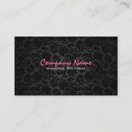 Gewoon wit en zwart  Floral Damaskers Visitekaartje (Voorkant)