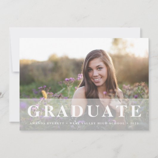 Gewoon wit | Foto Afstuderen Announcement Kaart (Voorkant)