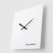 Gewoon wit grijs modern monogram patroon Eenvoudig Vierkante Klok (Hoek)