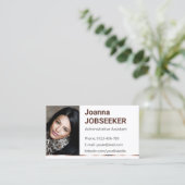 Gewoon wit Klassiek Werkzoekende Minimaal Elegant Visitekaartje (Staand voorkant)