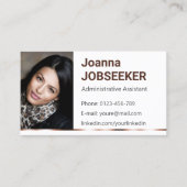 Gewoon wit Klassiek Werkzoekende Minimaal Elegant Visitekaartje (Voorkant)