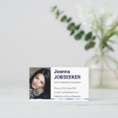 Gewoon wit Klassiek Werkzoekende Minimaal Elegant Visitekaartje (Staand voorkant)