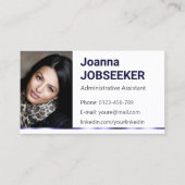 Gewoon wit Klassiek Werkzoekende Minimaal Elegant Visitekaartje (Voorkant)