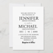 Gewoon wit klassieke bruiloft uitnodigingen (Voorkant)