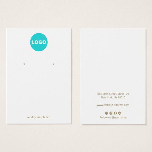 Gewoon wit Logo oormerken toevoegen Visitekaartje (Voorkant /achterkant)