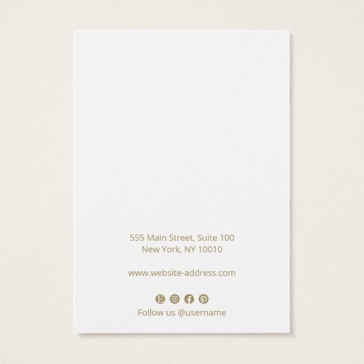 Gewoon wit Logo oormerken toevoegen Visitekaartje (Achterkant)