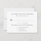 Gewoon Wit menu RSVP-kaarten Aantal Gastjes Antwoo Kaart (Voorkant)