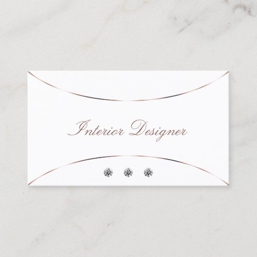 Gewoon wit met Roos Gold Decor en juwelen Visitekaartje (Voorkant)