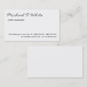 Gewoon wit modern script, minimalistisch professio visitekaartje (Voorkant / Achterkant)