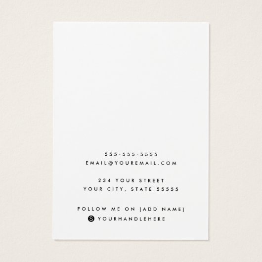 Gewoon wit of elke kleur die de logo afleeskaart d visitekaartje (Achterkant)