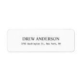 Gewoon wit Professioneel Terugkeeradreslabel Etiket (Voorkant)