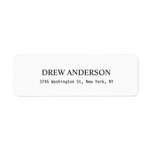 Gewoon wit Professioneel Terugkeeradreslabel Etiket (Voorkant)