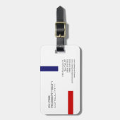 Gewoon wit rood blauw aantrekkelijk minimalistisch bagagelabel (Voorkant verticaal)