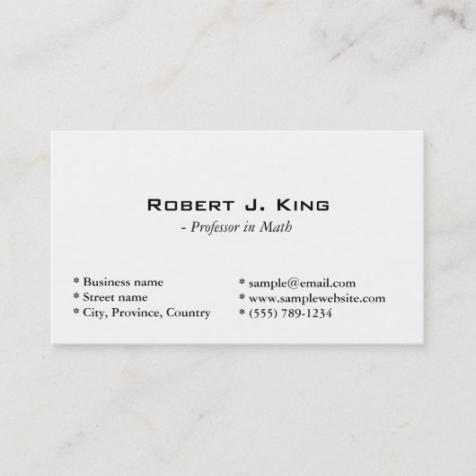 gewoon wit visitekaartje