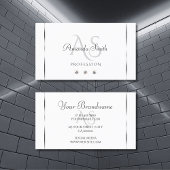 Gewoon wit zilver Decor Sparkle Diamonds Initialen Visitekaartje