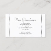 Gewoon wit zilver Decor Sparkle Diamonds Initialen Visitekaartje (Achterkant)