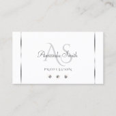 Gewoon wit zilver Decor Sparkle Diamonds Initialen Visitekaartje (Voorkant)