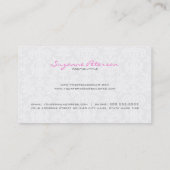 Gewoon wit & zwart  Bloemen Damasks 2 Visitekaartje (Achterkant)