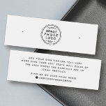 Gewoon witte, aangepaste logo met oorenkaart mini visitekaartjes<br><div class="desc">Witte of aangepaste kleurenkaart voor mini-productweergave met gecentreerde aangepaste sjabloon op maat en pictogrammen voor sociale media. De oorringende gidsen kunnen worden aangepast door ruimten op het gebied van de sjabloon toe te voegen en te verwijderen,  en door het gehele element in het ontwerphulpmiddel te bewegen.</div>