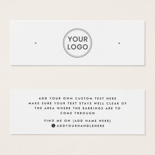 Gewoon witte, aangepaste logo met oorenkaart mini visitekaartjes (Voorkant /achterkant)