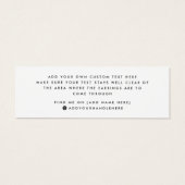 Gewoon witte, aangepaste logo met oorenkaart mini visitekaartjes (Achterkant)