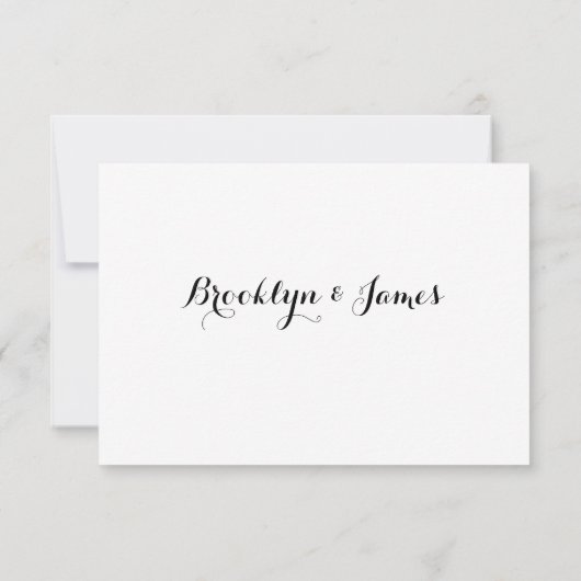 Gewoon witte bruiloft RSVP-Kaarten RSVP Kaartje (Achterkant)