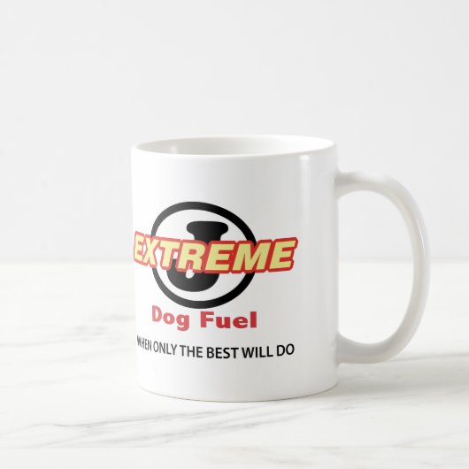 Gewoon witte cirkel J Extreme Dog Fuel Coffee Mok (Rechts)