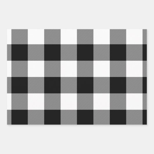 Gewoon witte en zwarte buffelkerst inpakpapier vel (Voorkant 2)