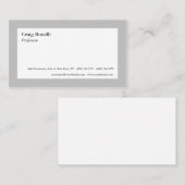 Gewoon witte grijze minimalistisch modern professi visitekaartje (Voorkant / Achterkant)
