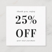 Gewoon witte, moderne, oude typografie voor kleine kortingskaartje (Voorkant)
