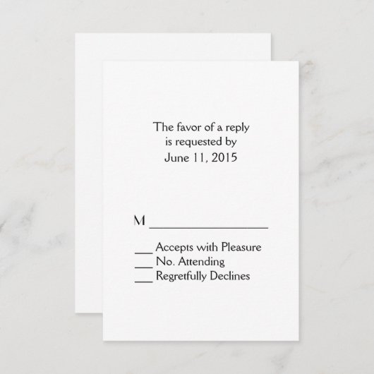 Gewoon witte RSVP (Voorkant / Achterkant)