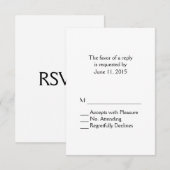 Gewoon witte RSVP Kaartje (Voorkant / Achterkant)