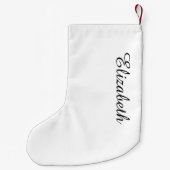 Gewoon witte vaste kleur Pas deze aan Kleine Kerstsok (Achterkant)